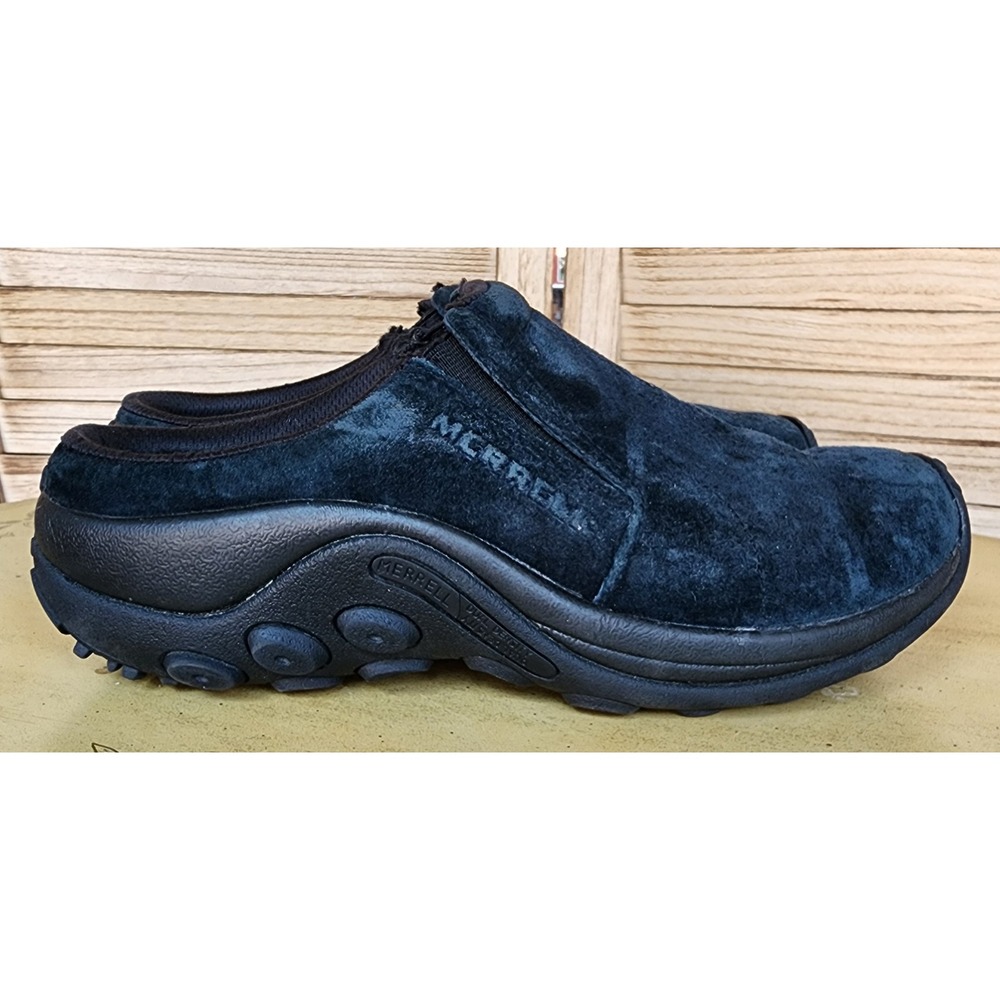 Merrell Sz 9 Black Suede Jungle Moc J003966 Slip On Shoes Comfort Walking Basic